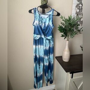 Blue Tie-Dye 2 piece set. Pants and crop top.